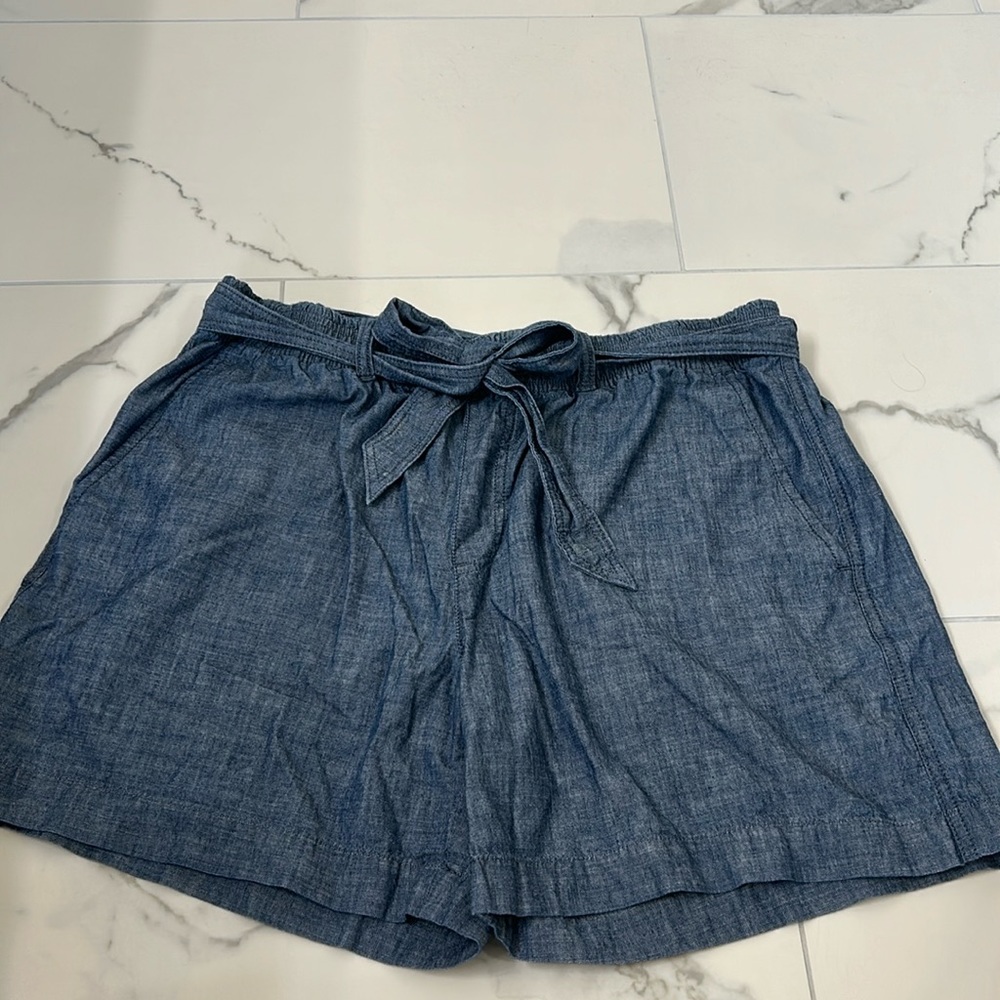Polo by Ralph Lauren Chambray Blue Tie-Waist Women's Shorts